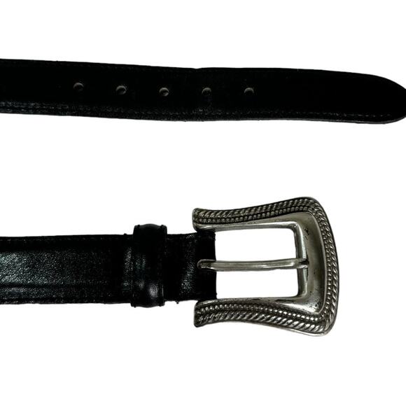 Vintage Fossil Black Leather Concho Style Belt Medium Western Rodeo Cowgirl - Picture 6 of 8